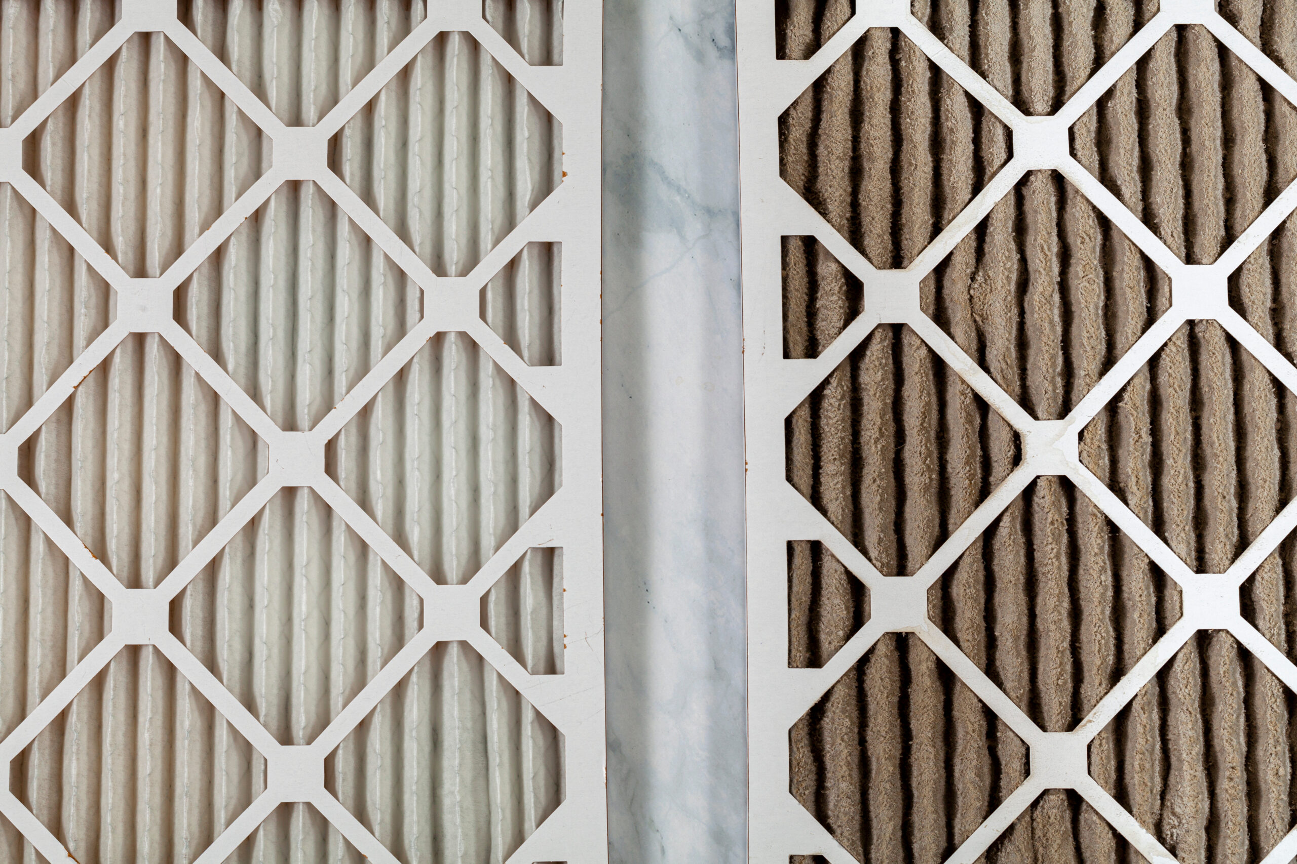 Time for a HVAC filter replacement? Dirty HVAC Filter vs Clean.